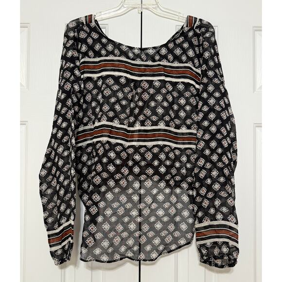 Free People One Surplice Printed Blouse, Size L - Picture 2 of 8